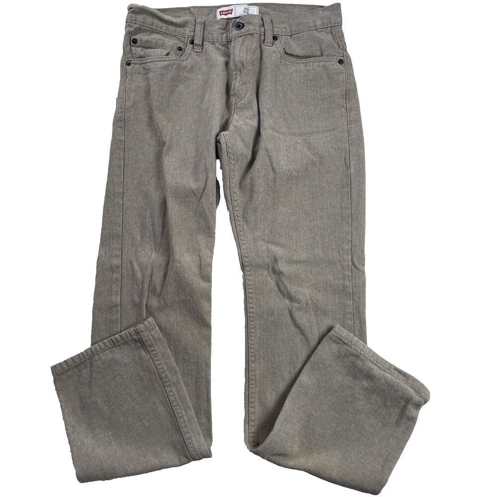 Levi’s 511 Jeans Pants Boys 18 Regular 29x29 Tan Khaki Slim Fit Brown